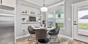 Interior image of dining room in Silver Bay's Cottage Farmhouse floor plan.