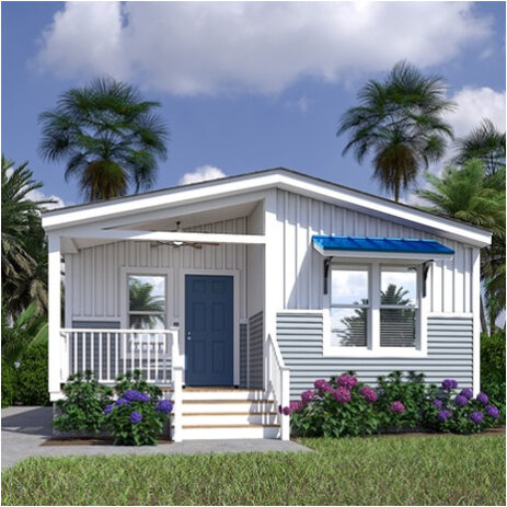 Exterior view of Hayden style manufactured home.