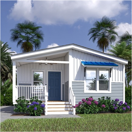 Exterior view of Hayden style manufactured home.