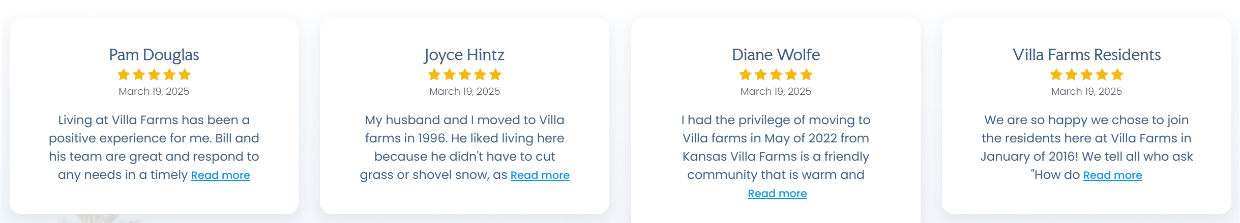 A banner of customer reviews.